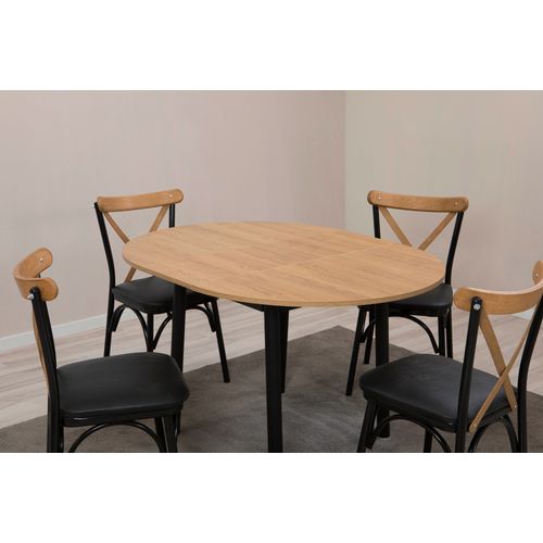 Oliver - Oak, Black Oak
Black Extendable Dining Table & Chairs Set (5 Pieces) slika 5