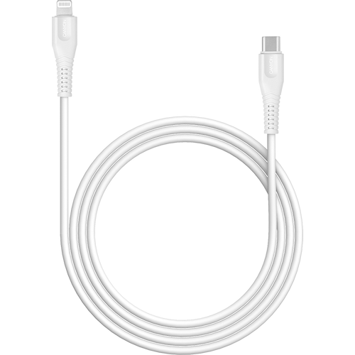 CANYON MFI-4 Type C Cable To MFI Lightning for Apple, PVC Mouling,Function: with full feature( data transmission and PD charging) Output:5V/2.4A, OD:3.5mm, cable length 1.2m, 0.026kg,Color:White slika 2