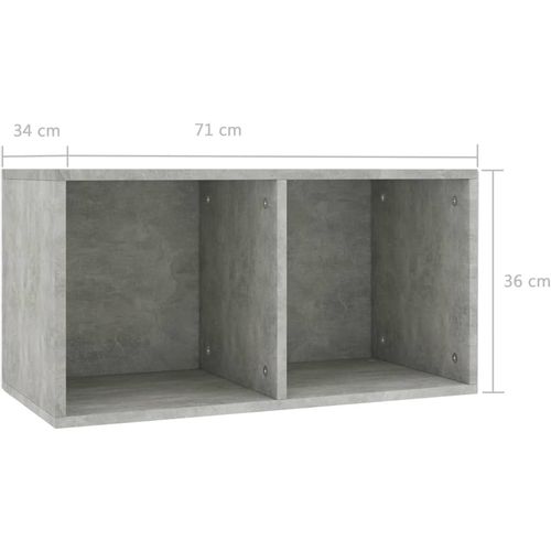 Kutija za pohranu vinilnih ploča boja betona 71x34x36 cm drvena slika 12
