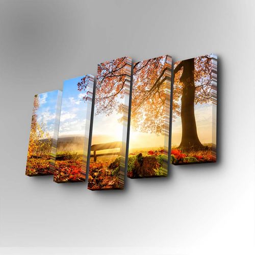 5PUC-030 Multicolor Decorative Canvas Painting (5 Pieces) slika 1