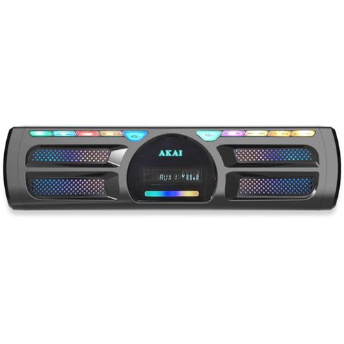 AKAI karaoke 400W, set 2x zvučnik + pojačalo, FM USB, SD, bež mikr, crni DUAL Y3 slika 4