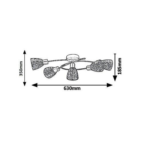Rabalux Stacy plafonjera, E14 5X MAX 40W slika 2