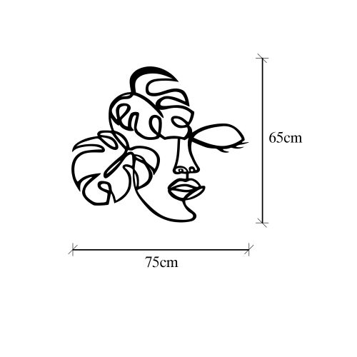 Wallity Metalna zidna dekoracija, Face Anad Leaf slika 5