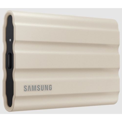 Samsung MU-PE2T0K/EU Portable SSD 2TB, T7 SHIELD, USB 3.2 Gen.2 (10Gbps), Rugged, [Sequential Read/Write : Up to 1,050MB/sec /Up to 1,000 MB/sec], Beige slika 1