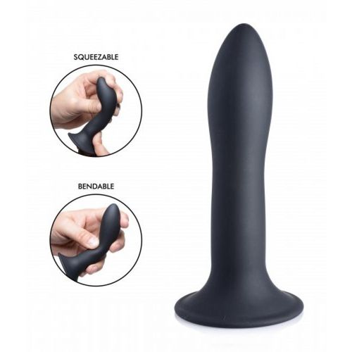 Fleksibilan silikonski dildo, crni slika 2