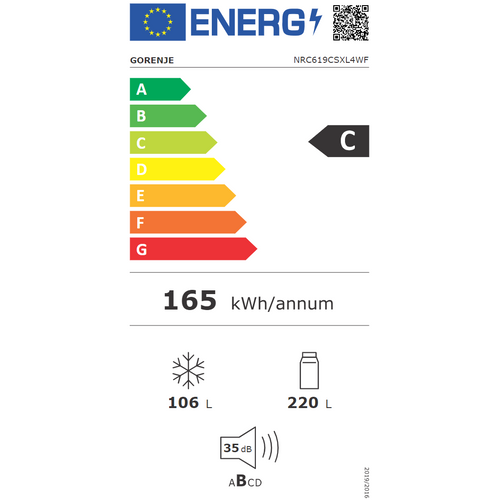 Gorenje NRC619CSXL4WF Kombinovani frižider, No Frost, AdaptTech, WiFi, Visina 185 cm slika 6