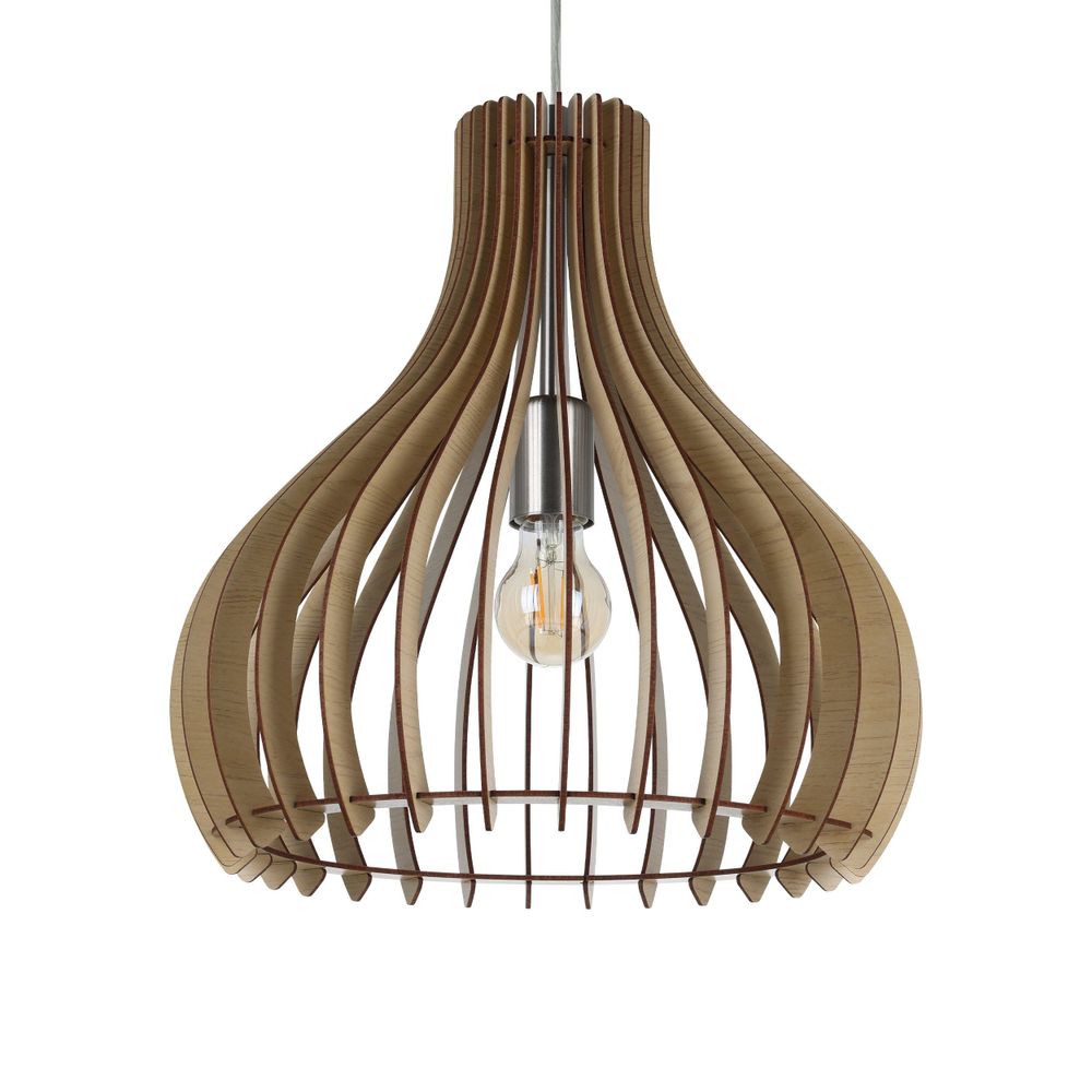 Eglo Tindori Visilica - E27, Promjer 380 mm, Nikl-Mat i Boja Drveta slika 3