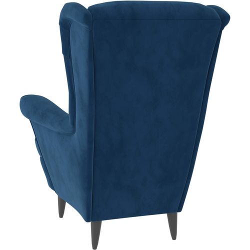 Fotelja od baršuna plava slika 5
