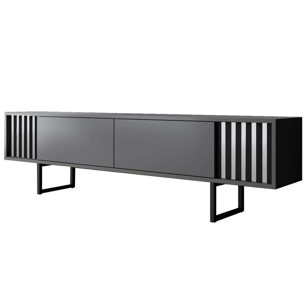 TV Stalak Chrome Line - Antracit i Crna slika 6