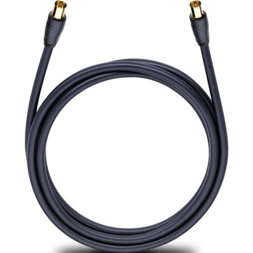 Oehlbach antene, SAT priključni kabel [1x 75 Ω antenski muški konektor - 1x 75 Ω antenski ženski konektor] 2.00 m 110 dB pozlaćeni kontakti crna slika 2