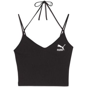 Puma Ženski kupaći gornji dio Classics Ribbed Crop, Crna
