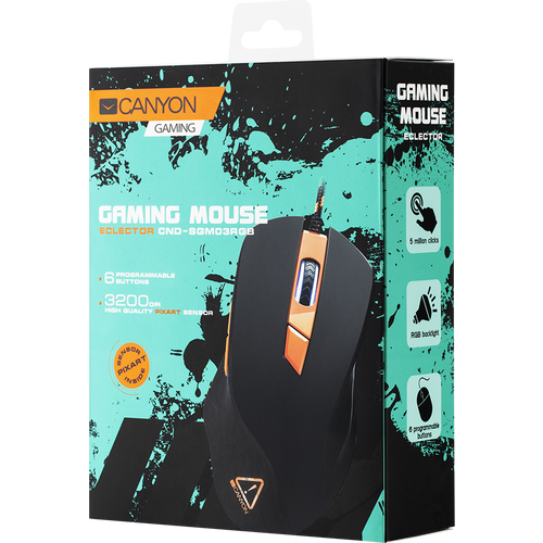 CANYON Eclector GM-3 Wired Gaming Mouse with 6 programmable buttons, Pixart optical sensor slika 5
