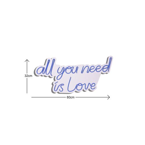 Wallity Ukrasna plastična LED rasvjeta, All You Need is Love - Blue slika 5