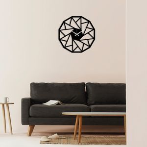 Wallity Ukrasni metalni zidni sat, Metal Wall Clock 18 - Black