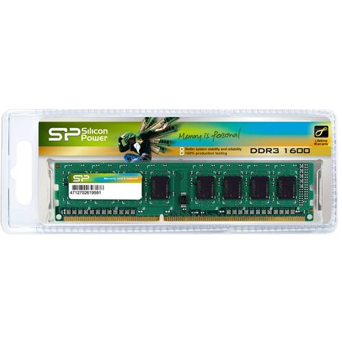 SILICON POWER DDR3 4GB 1600MHz CL11 DIMM SP004GBLTU160N02 slika 1