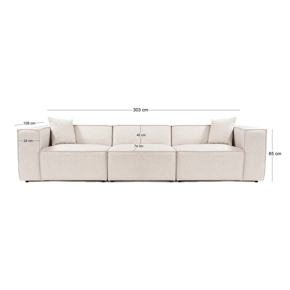 Lora 3 Sjedala - Svijetlosmeđa Sofa slika 13
