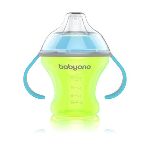 BabyOno Neprolijevajuća čaša Natural, plavo-zelena slika 1