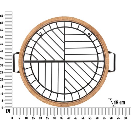 Mauro Ferretti Zidna polica s tkanjem ratana cm 72,5x18x65 slika 7