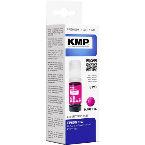 KMP tinta za punjenje zamijenjen Epson 104, 104 EcoTank, T00P3, C13T00P340 kompatibilan  purpurno crven E193 1648,0006 slika 1