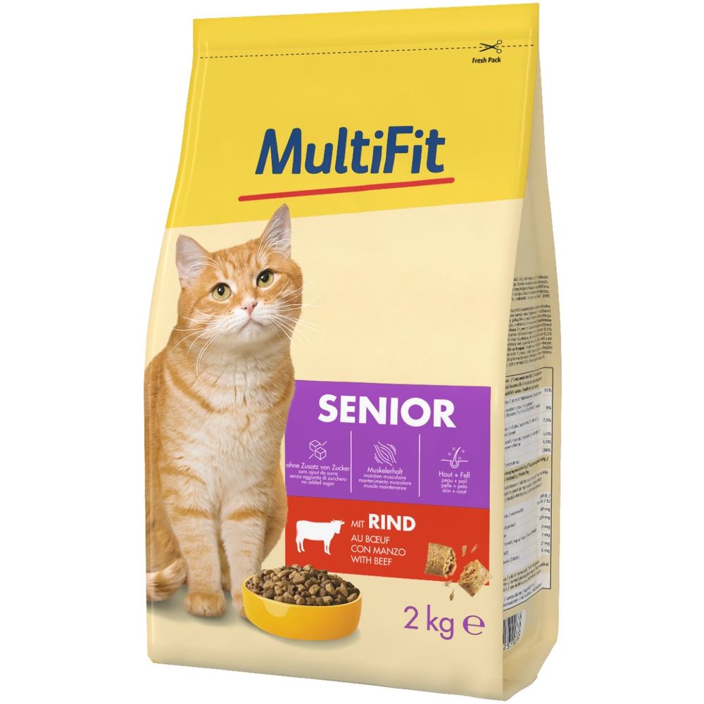 MultiFit Cat Senior govedina 2 kg slika 1