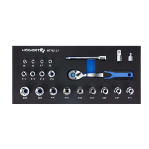 Högert 22-dijelni set nasadnih ključeva 3/8” E-profil umetak za radionička kolica HT7G127
