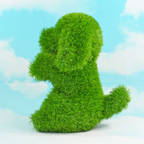 Aniplants - figura od veštačke trave - Pas koji sedi 50cm slika 3