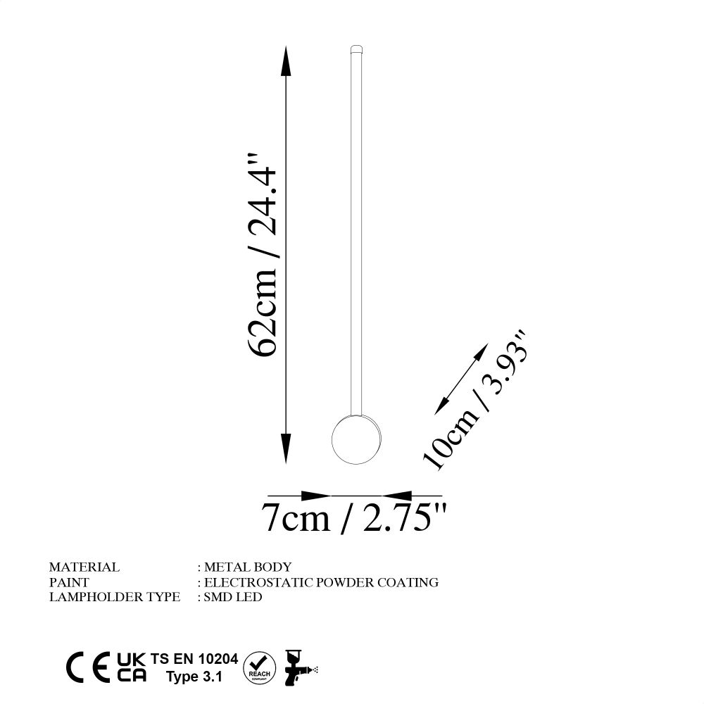 Zlatna Zidna Lampa Sword - 13483 slika 9