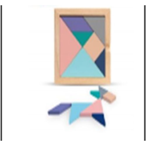 Šareni drveni tangram pastelne boje slika 2