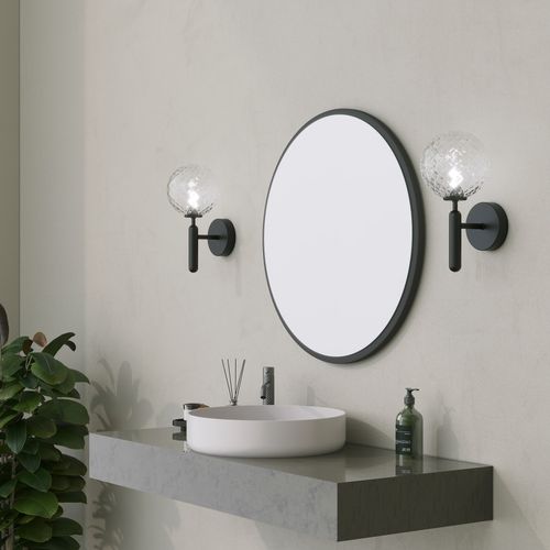 Yuvarlak Mirror - Black Black Decorative Mirror slika 1