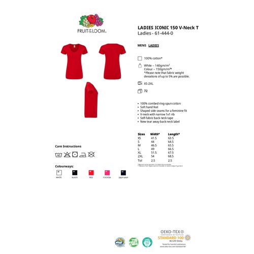 Fruit of the Loom ženska majica s V-izrezom slika 2