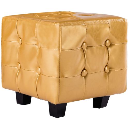 Fotelja od umjetne kože s osloncem za noge zlatna slika 29