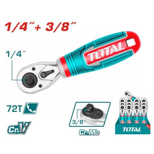 TOTAL Kratka čegrtaljka 1/4" i 3/8" THT1061438 slika 1