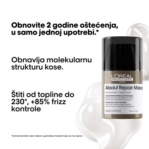 L'Oréal Professionnel Paris Serie Expert Absolut Repair Molecular maska koja se ne ispire 50ml slika 4