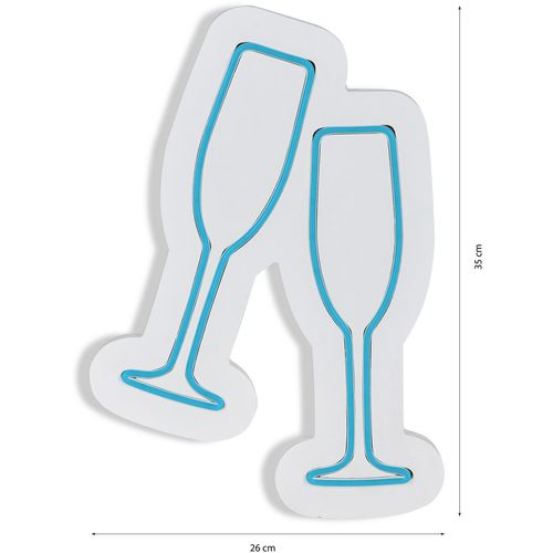 Wallity Ukrasna plastična LED rasvjeta, Champagne Glasses - Blue slika 8