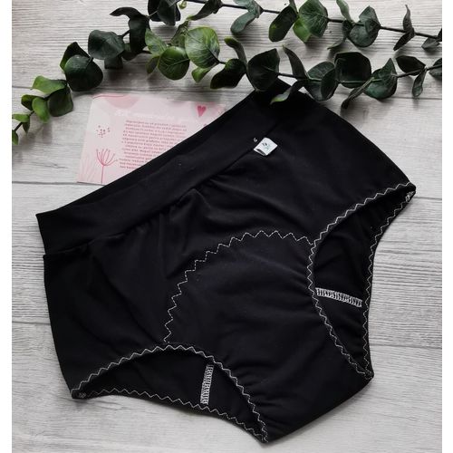 Menstrualne gaćice MEDIUM flow (srednje upijanje), high waist, crne slika 1