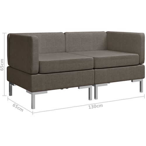 2-dijelni set sofa od tkanine smeđe-sivi slika 21