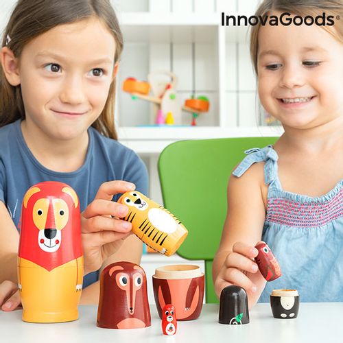 Drvena Babuška sa Životinjskim Figurama Funimals InnovaGoods 11 Dijelovi slika 8