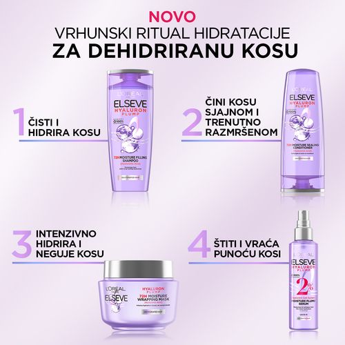 L'Oreal Paris Elseve Hyaluron Plump šampon za kosu 400ml slika 6