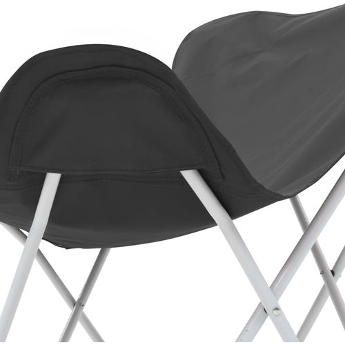 Stolice za kampiranje u obliku leptira 2 kom sklopive crne slika 18