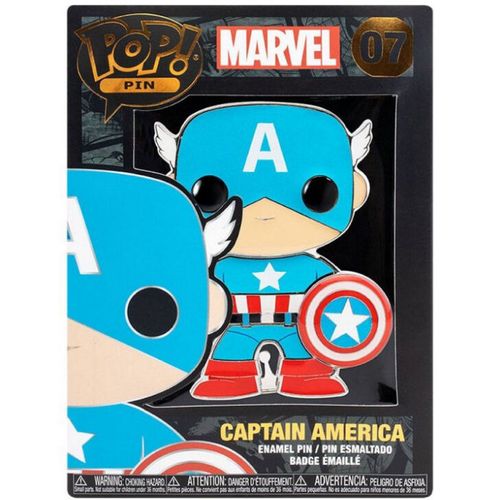 Funko Pop Marvel Captain America Large Ename bedž 10cm slika 3