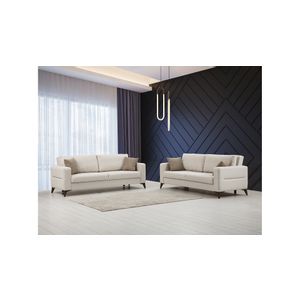 Kristal 3+3 - Beige Beige Sofa Set