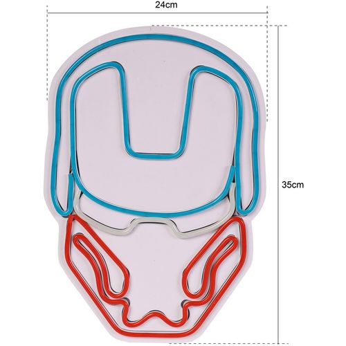 Wallity Ukrasna plastična LED rasvjeta, Iron Man - Multicolor slika 14