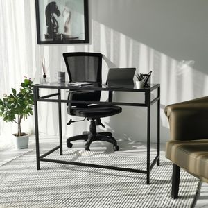 Stakleni Radni Stol Network / 100x45 cm M100F Crni