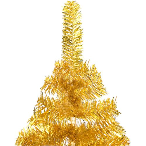 Umjetno božićno drvce LED sa stalkom zlatno 150 cm PET slika 12