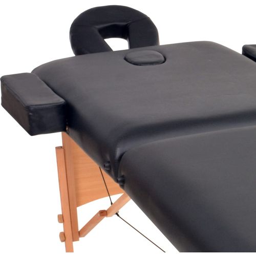 Sklopivi dvodijelni masažni stol debljine 10 cm crni slika 40