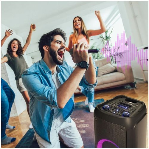 MANTA karaoke, 300W, FM, BT, USB, SD, disko sv, bež mik, daljinski, crni SPK5450 slika 8