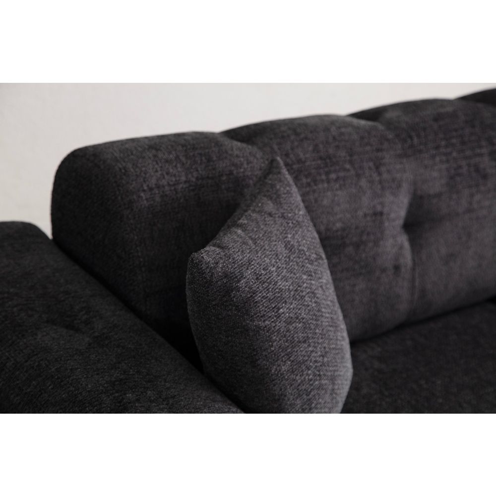 Athena 3-Sjedalni Crni Sofa na Razvlačenje slika 8