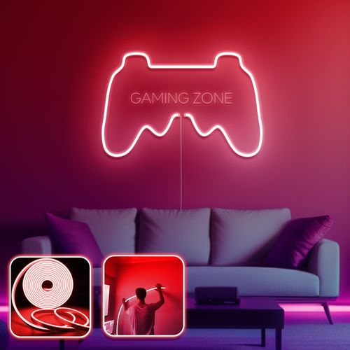 Opviq Dekorativna zidna led rasvjeta Gamer Room - Large - Red slika 1