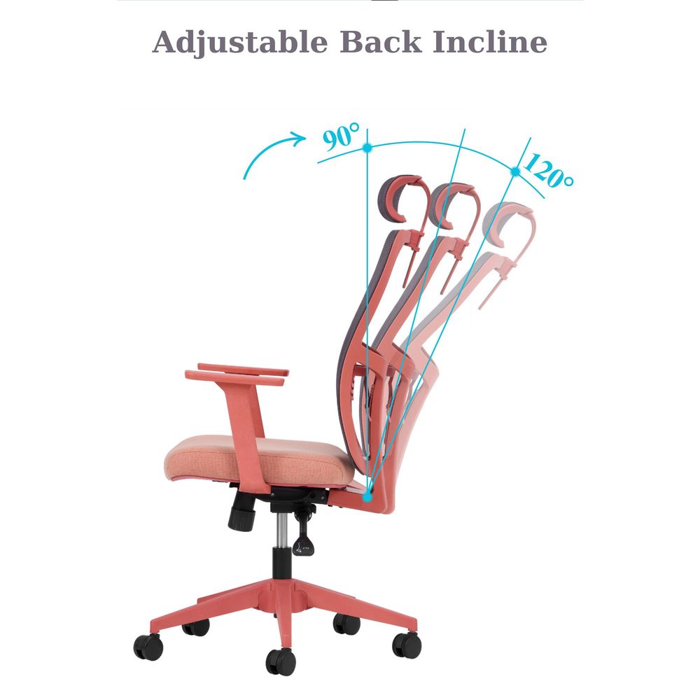 Office chair Lumbar 126 - Salmon colour slika 7