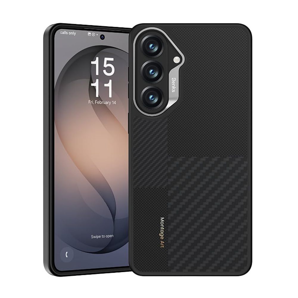 Benks Montage Magnetic Armor Pro Kevlar maska ​​s metalnim okvirom za Samsung Galaxy S26 crna slika 1